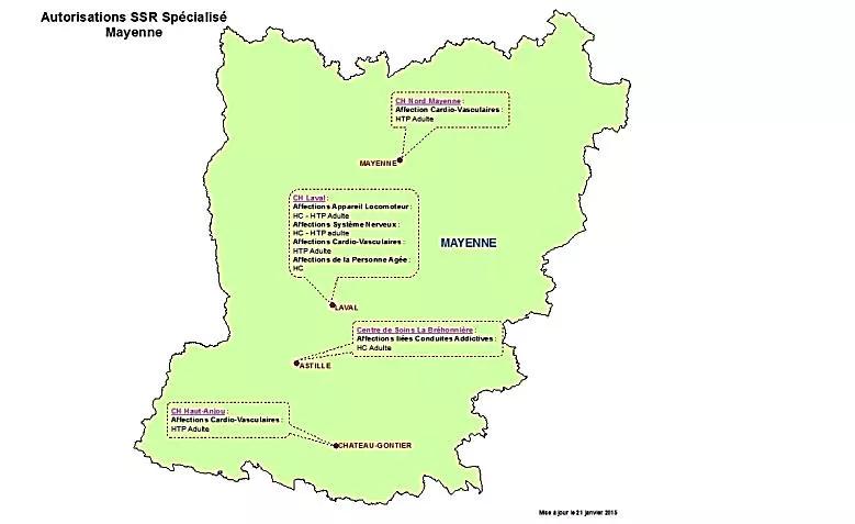 Carte autorisations SSR mayenne