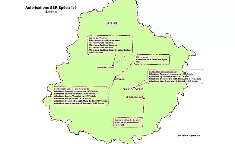 Carte autorisations SSR sarthe