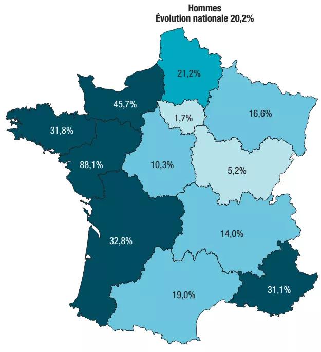 figure 4 carte evolution taux region 1