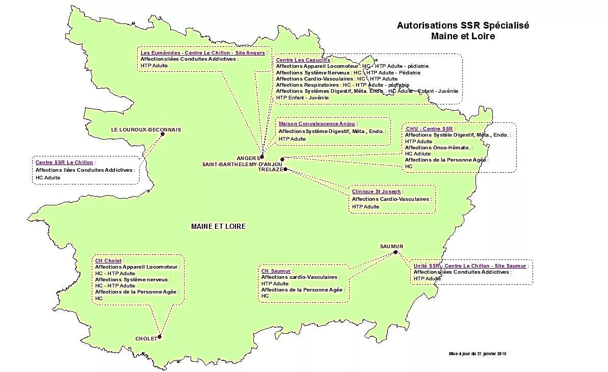 Carte autorisations SSR maine et loire