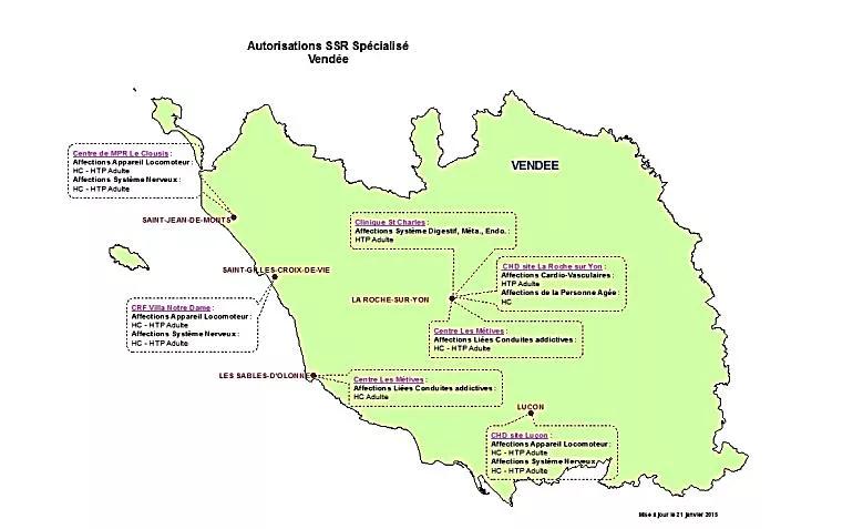 Carte autorisations SSR vendee